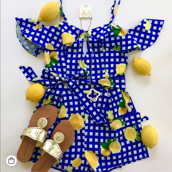 Pants - ‘Bittersweet’ Lemon Print Romper